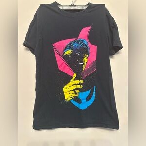 Marvel Black Tee with Vibrant Professor X Comic Art Small